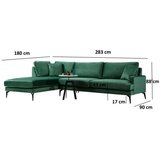  Kutna sofa 90x88x283cm Zelena | Eponuda.ba