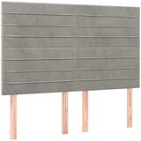 Maison Chic Posteljno vzglavje - Vzglavna omarica 4 kosa svetlo siv 72x5x78/88 cm žamet, (22077276) Cene