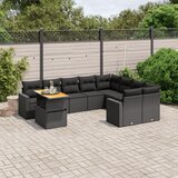 vidaXL 10-dijelni set vrtnih sofa s jastucima crni od poliratana | shoptok.hr