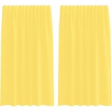 Voile zavjese s džepovima za šipke 2 kom žute Žuta 140 x 175 cm | shoptok.hr