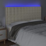  LED uzglavlje krem 200x5x118/128 cm od umjetne kože | shoptok.hr