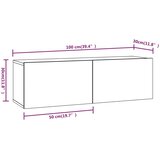 Zidni TV ormarići 4 kom dimljeni hrast 100 x 30 x 30 cm drveni | Eponuda.ba