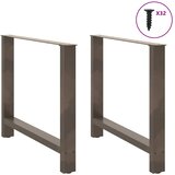  Noge za blagovaonski stol Prirodni čelik 2 kom 100 x (72-73) cm Čelik | shoptok.hr