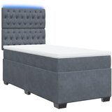 Box spring krevet s madracem tamnosivi 80 x 200 cm baršunasti | shoptok.hr