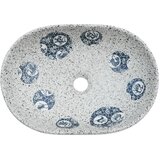  Nadgradni umivaonik sivo-plavi ovalni 47 x 33 x 13 cm keramički | shoptok.hr