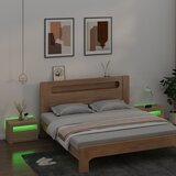  Noćni ormarići 2 kom s LED svjetlima boja hrasta 60x35x40 cm | shoptok.hr