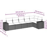  6-dijelni set vrtnih sofa s jastucima crni od poliratana | shoptok.hr