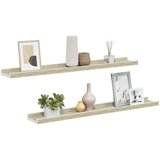  Zidne police 2 kom bijele i boja hrasta sonome 80 x 9 x 3 cm | Eponuda.com