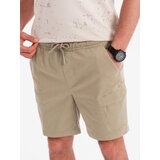 Ombre Men's loose-fit shorts with cargo pockets - light olive | Shoptok.si