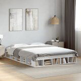 Maison Chic Posteljni okvir - Dvoposteljna postelja - Zakonska postelja bel 150x200 cm inženirski les-J9924, (21775663) | Shoptok.si