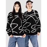 Poetic Collective Doodle Jacquard Knit Crewneck Pulover black Cene