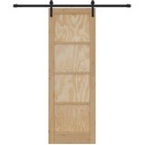  Klizna vrata Prirodna i crna 73,5 x 211 cm Masivna borovina | shoptok.hr