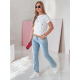 DStreet Spodnie damskie jeansowe straight leg z paskiem TENDJEN niebieskie | Shoptok.si