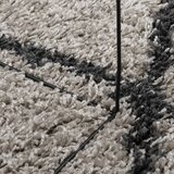  Čupavi tepih PAMPLONA s visokim vlaknima bež-antracit Ø 100 cm | shoptok.hr