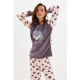 Trendyol Smoked Heart Sleep Band Polar Knitted Pajamas Set | ePonuda.com