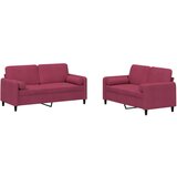 vidaXL 2-dijelni set sofa s jastucima crvena boja vina baršunasti Cijene