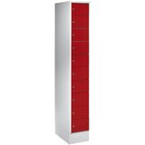 Wolf Omara z majhnimi predelki, 10 predelkov, VxŠ 1850 x 300 mm, barva vrat ognjeno rdeča RAL 3000 | Shoptok.si