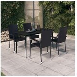  5-dijelni vrtni blagovaonski set crni | shoptok.hr