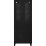  Highboard s ladicama 2 pcs Crni hrast Inženjerska drva i staklo | shoptok.hr