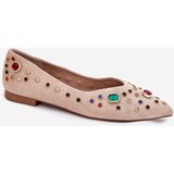 Boto Women's Ballerinas Decorated With Crystals Beige Valena | shoptok.hr