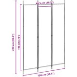  3-panelni pregradni zid Bež 150 x 220 cm Tkanina | shoptok.hr