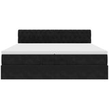 vidaXL Otomanski okvir kreveta s madracima crni 200x200cm baršunasti | shoptok.hr