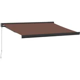 vidaXL Ročno zložljiva tenda rjava 350x250 cm, (21260851)