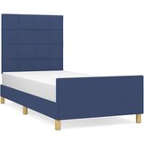 Maison Chic Posteljni okvir - Enojna postelja - Postelja za odrasle brez vzmetnice Modra 80x200 cm Tkanina-J7391, (21768917) | Shoptok.si
