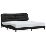 Maison Chic Posteljni okvir - Dvoposteljna postelja - Zakonska postelja z vzglavjem črn 200x200 cm umetno usnje-J5897, (21771116) | Shoptok.si