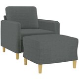  Fotelj s stolčkom za noge temno siv 60 cm blago | Shoptok.si