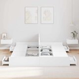  Krevet s ladicama Bijelo 200 x 200 cm Konstruirano drvo | shoptok.hr