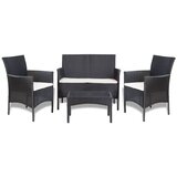 Maison Chic Seti vrtnega pohištva - Vrtna garnitura - Vrtni pohištvo set z blazinami 4-delna poli ratan črna, (21797226) | Shoptok.si