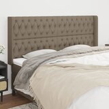  Uzglavlje s ušima smeđesivo 203x16x118/128 cm od tkanine | shoptok.hr