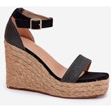 Boto Women's Wedge Sandals With Braiding Black Adelio | Shoptok.si