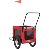 Prikolica za bicikl za ljubimce crveno-crna tkanina i željezo | shoptok.hr