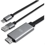 Video kabel USB-C->HDMI - črn + polnjenje