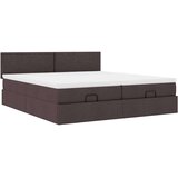 vidaXL Otomanski posteljni okvir z vzmetnicami rjav 180x200 cm blago | Shoptok.si
