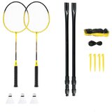  Nrz262 aluminijski / badminton set 2 rakete + 3 perjaste lopte + mreža 600x60cm + navlaka nils | shoptok.hr