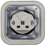  Elhard - Dvostruka keramička retro kućna utičnica sa okvirom SCHUKO 230V crna | Eponuda.com