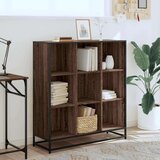 vidaXL Knjižna omara rjavi hrast 97,5x33x107,5 cm inžen. les in kovina | Shoptok.si