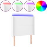  LED uzglavlje bijelo 93x16x118/128 cm od umjetne kože | shoptok.hr