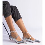 Gemre Silver flat pumps with buckles Ewerida | Eponuda.ba