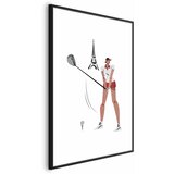  Plakat - Illustration of a Female Golfer with the Eiffel Tower in the Background 21x30 Crni okvir s margom | shoptok.hr