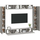  Komplet TV omaric 8-delni betonsko siv konstruiran les, (20913612) | Shoptok.si