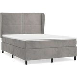 Box spring postelja z vzmetnico svetlo siva 140x200 cm žamet, (20899162) | Shoptok.si