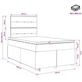  LED okvir za krevet s madracem Svjetlosiva 120 x 200 cm Tkanina - Svjetlosiva 120 x 200 cm Prošiveno gumbima | shoptok.hr