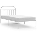 vidaXL Metalni okvir za krevet s uzglavljem bijeli 107x203 cm | shoptok.hr