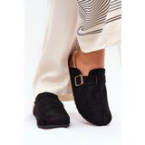 Boto Ladies Slippers and On Platform With Buckle Black Selio Cene