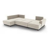 Cosmopolitan Design Bež baršunasti sklopiva/s prostorom za odlaganje kutna garnitura (s lijevim kutom/u obliku slova "U") Kyoto – | shoptok.hr