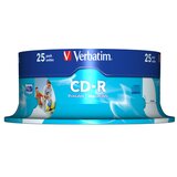 Verbatim CD disk 700 MB, 80 min, 52x, natisljiva mat površina 25 kosov | Shoptok.si